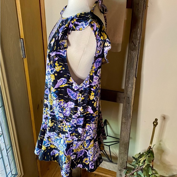 ✨Free People Linen & Viscose Ruffle Sleeveless V Back Dress/Tunic✨ - Picture 4 of 11